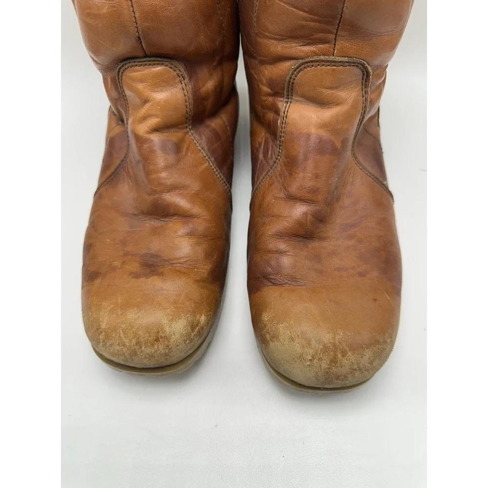 DEXTER Leather Sherpa Winter Boots Womens 11 Quilted Gumsole USA Made‎ Vintage